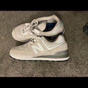 New Balance Women's 574 Classic Sneakers in Light Gray and White
